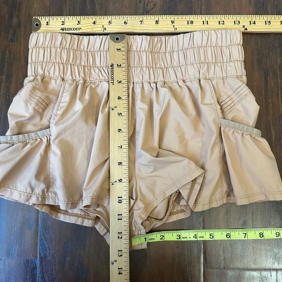 FREE PEOPLE MOVEMENT Get Your Flirt On Shorts Tan High Rise Training - Picture 9 of 9